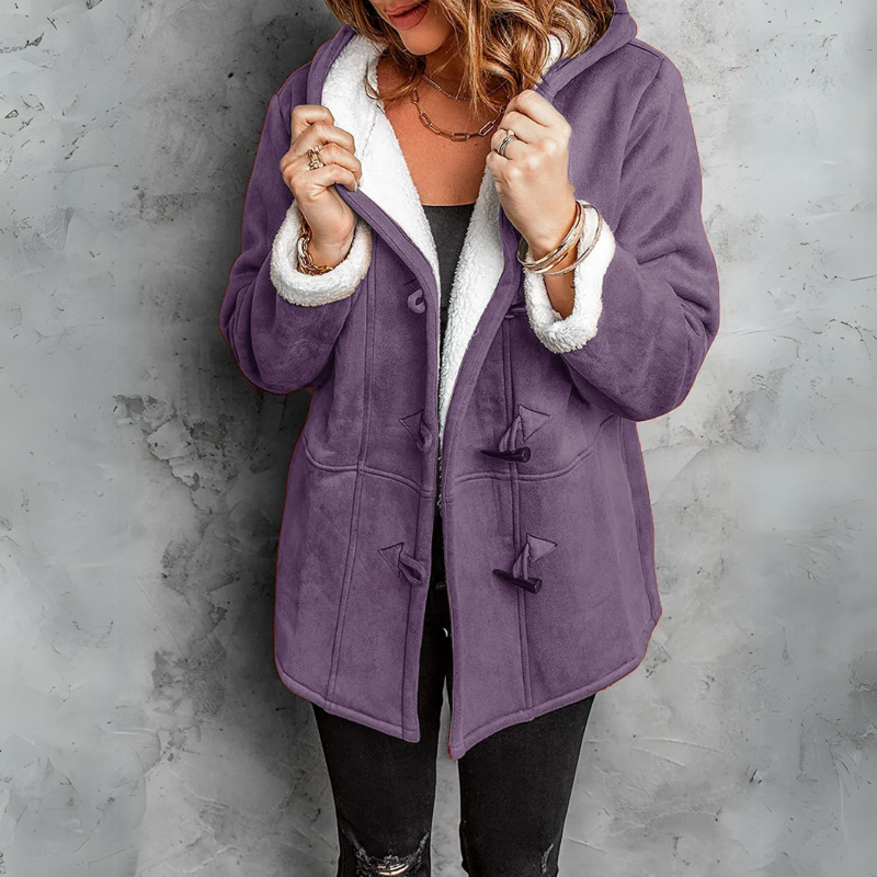 Florence | Plush Hooded Toggle Coat