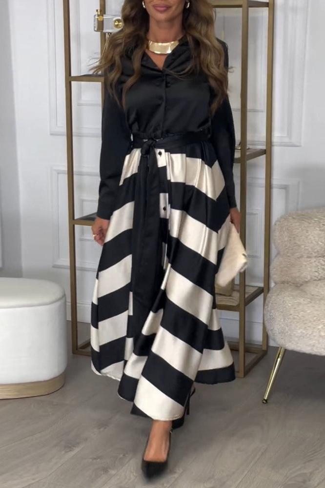 Serena | Elegant Striped Dress