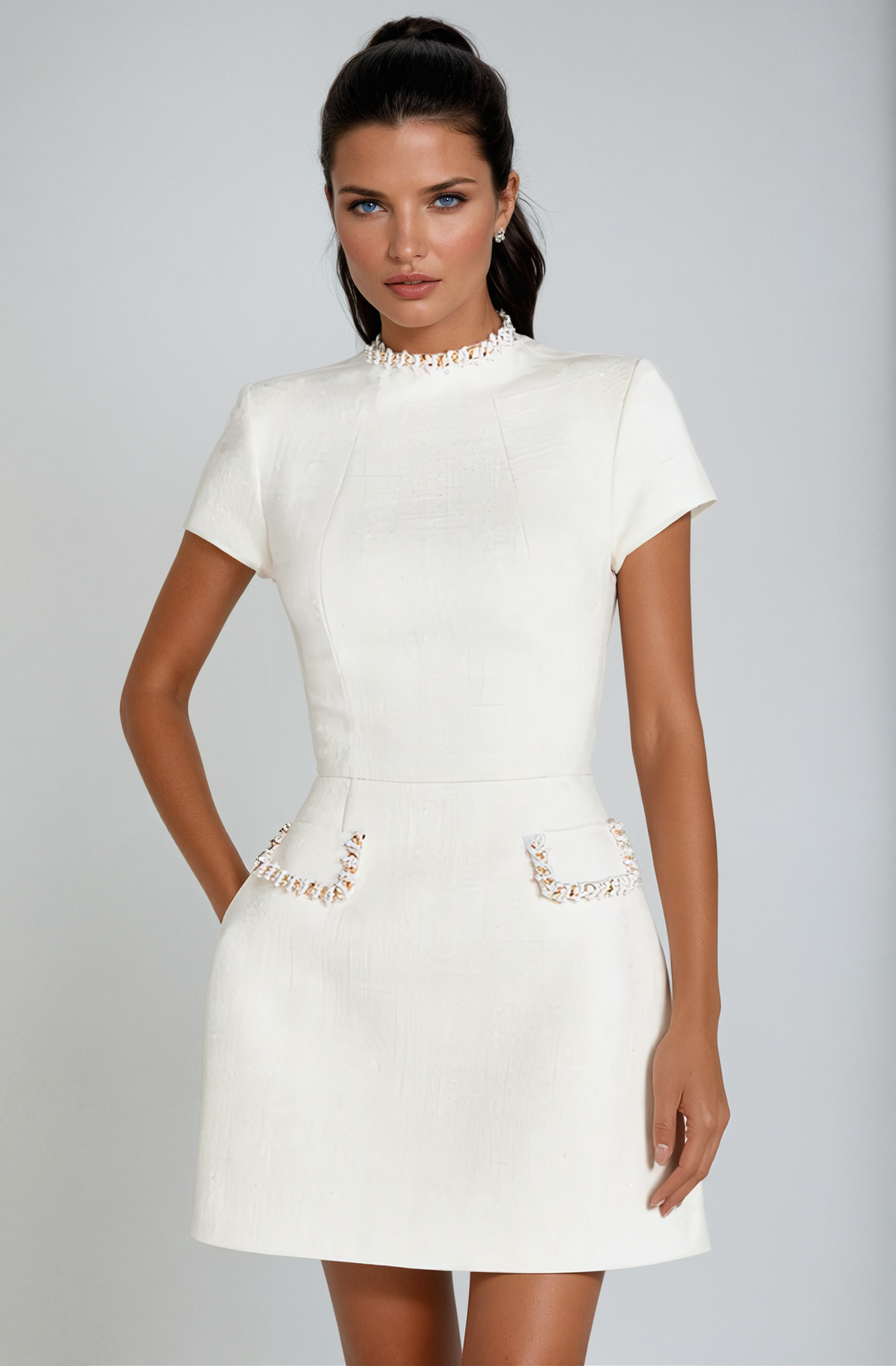 Niamh | Chic Solid Mock Neck Mini Dress