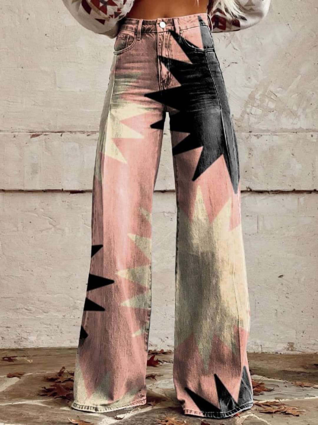 Angelina | Geometric Wide-Leg Pants