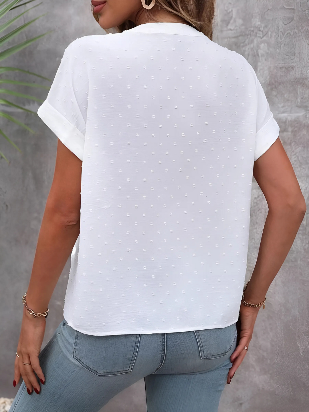 Athena | Swiss Dot Button-Down Top