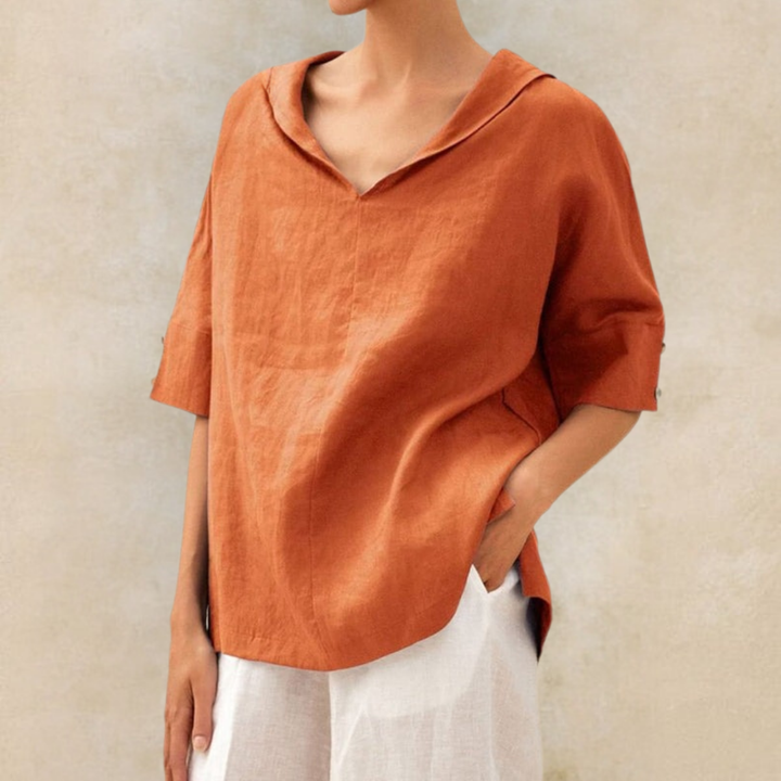 Abby | V-Neck Casual Linen Shirt