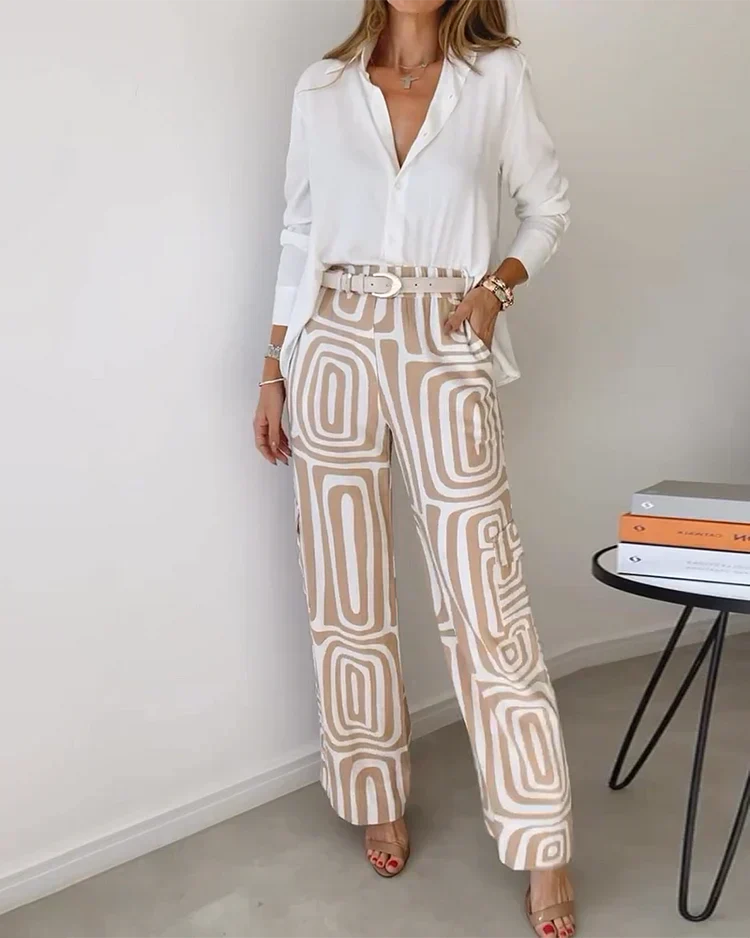 Braelyn | Geometric Palazzo Set