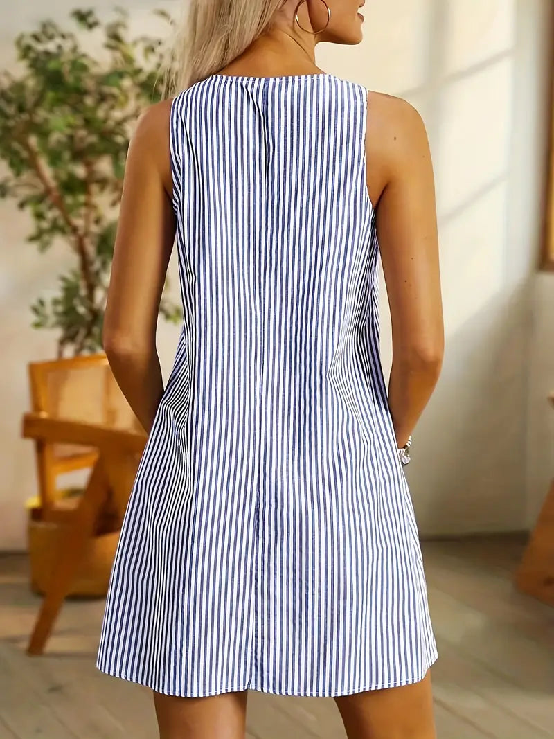 Selena | Stylish Striped Summer Dress with Pockets