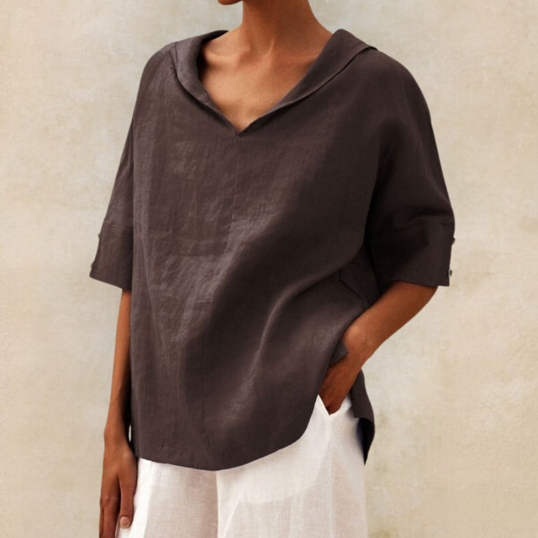 Abby | V-Neck Casual Linen Shirt