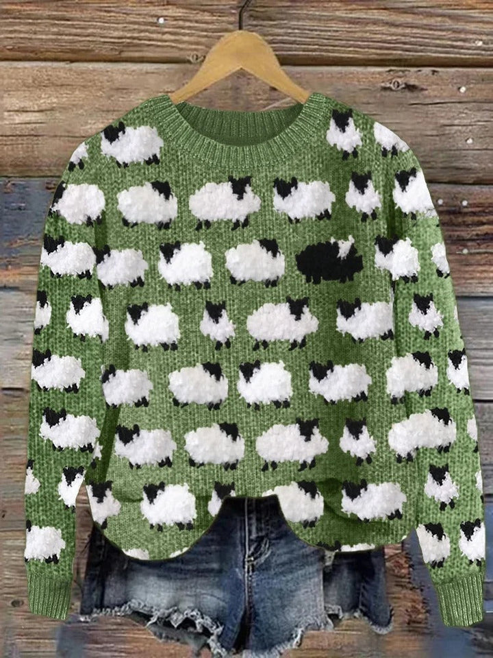 Veronica | Knitted Sweater with Christmas Trees