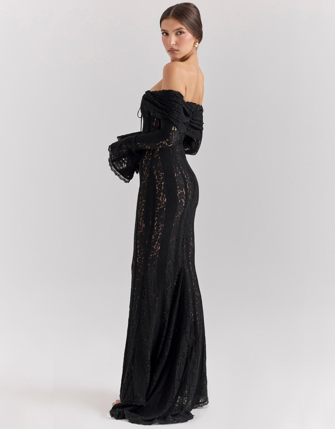 Selah | Lace Off Shoulder Cutout Maxi Dress