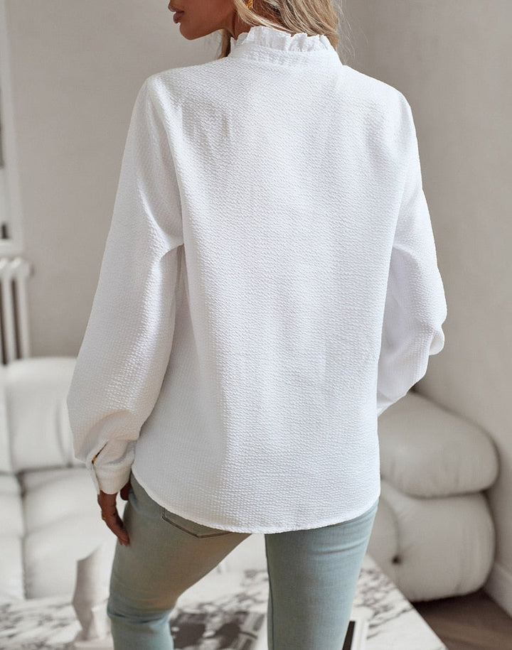 Selene | Long Sleeve Blouse with Cuff Collar Design