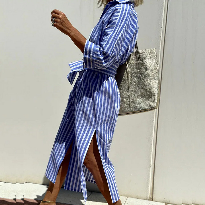 Rosey | Elegant striped shirt dress