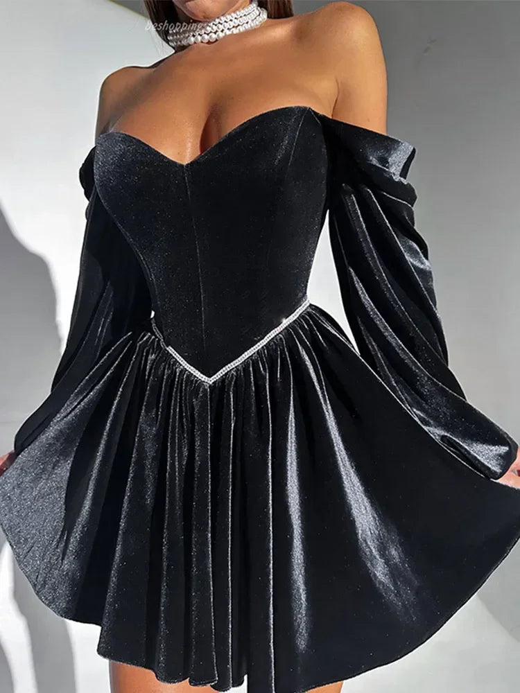 Hope | Velvet Strapless Party Dress