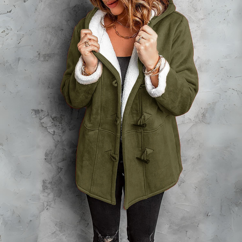 Florence | Plush Hooded Toggle Coat