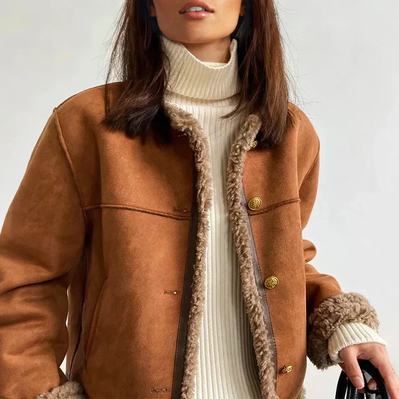 Jolene | Shearling Button Jacket