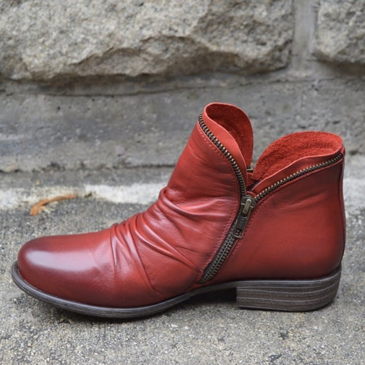 Vianne | Leather boots with zipper closure