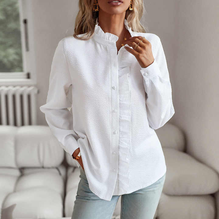 Selene | Long Sleeve Blouse with Cuff Collar Design