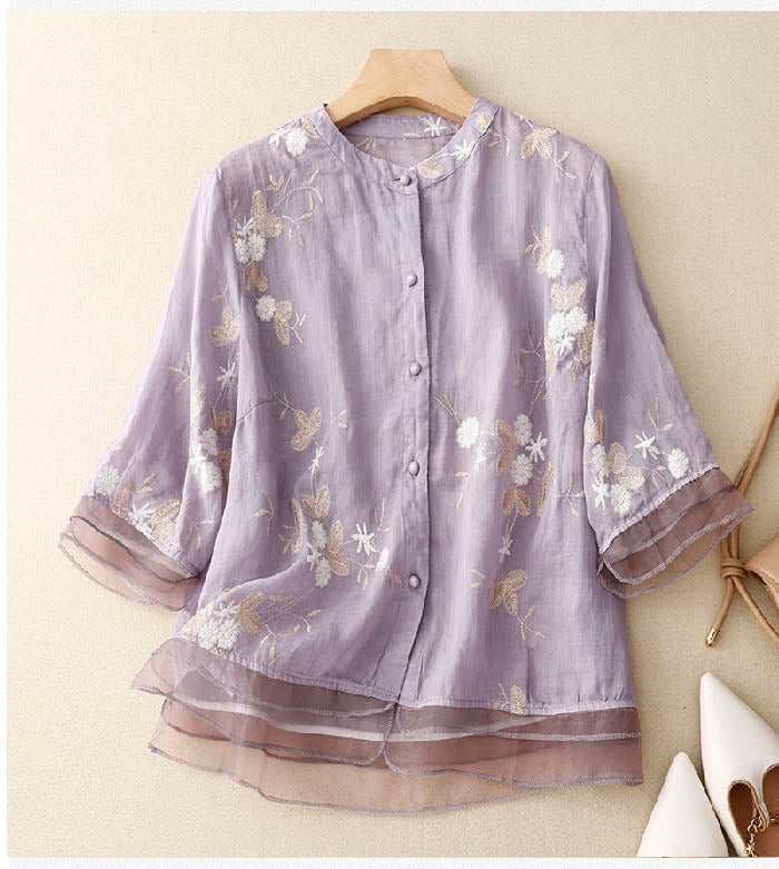 Kenna | Embroidered Cotton Blouse